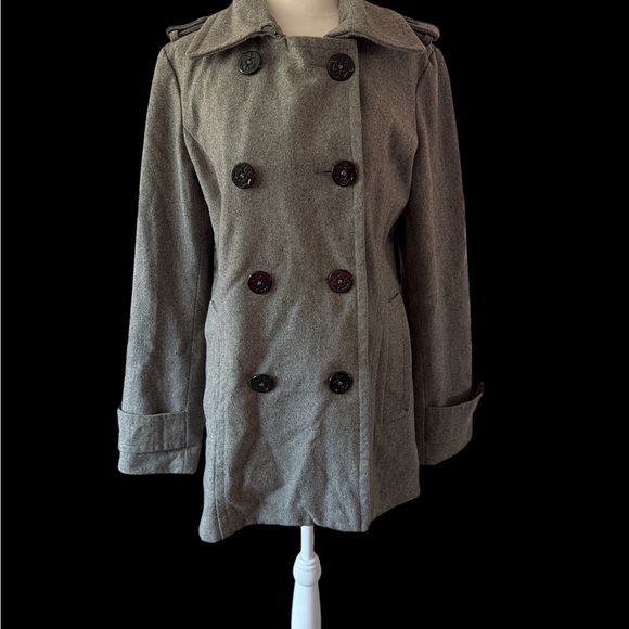 dELiA*s Gray Double-Breasted Pea Coat - Picture 1 of 9